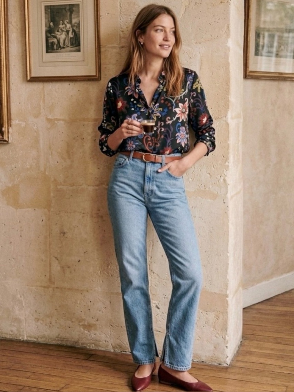 Tory Burch 100% Silk Floral Print Long Sleeve Button Down Blouse Top 8 - Picture 2 of 16
